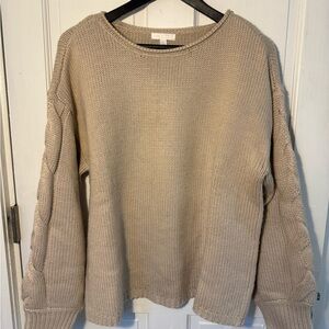 LC Lauren Conrad Taupe Crew Neck Sweater